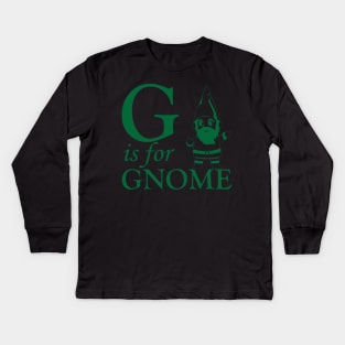 G is for Gnome Kids Long Sleeve T-Shirt